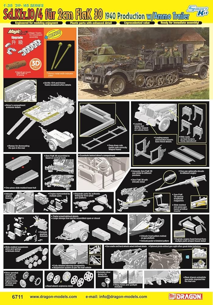 Amazon | プラッツ ドラゴン 1/35 WW2 ドイツ Sd.Kfz.10/4 1t